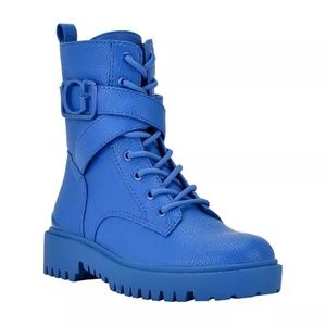 Cobalt Blue Guess Combat Blue Combat boots size 9